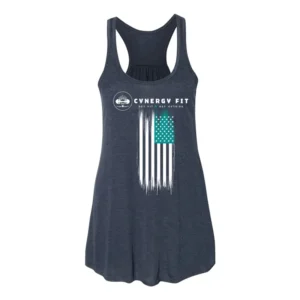 Cynergy Flag Flowy Racerback Tank
